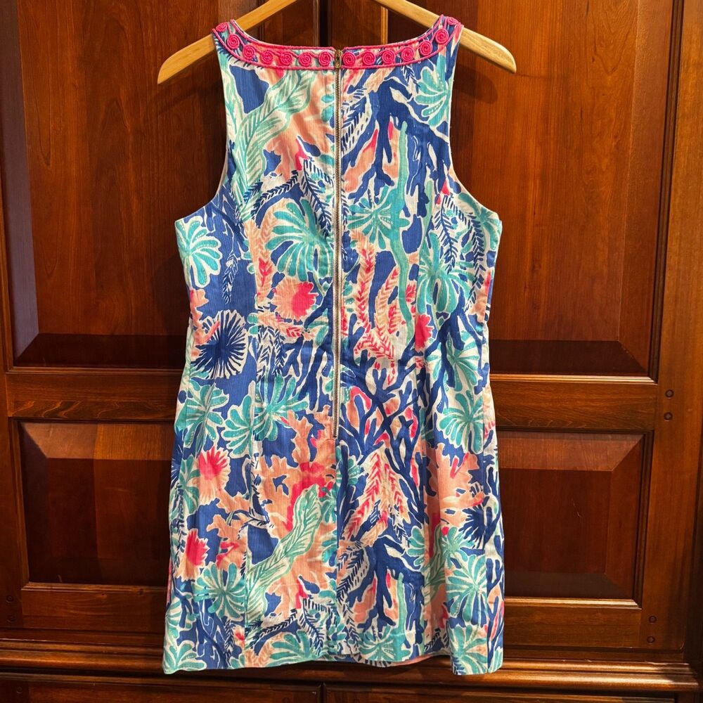 Lilly Pulitzer Gabby Shift Dress Multi Jet Stream Tropical Print Size 8 - Picture 8 of 16